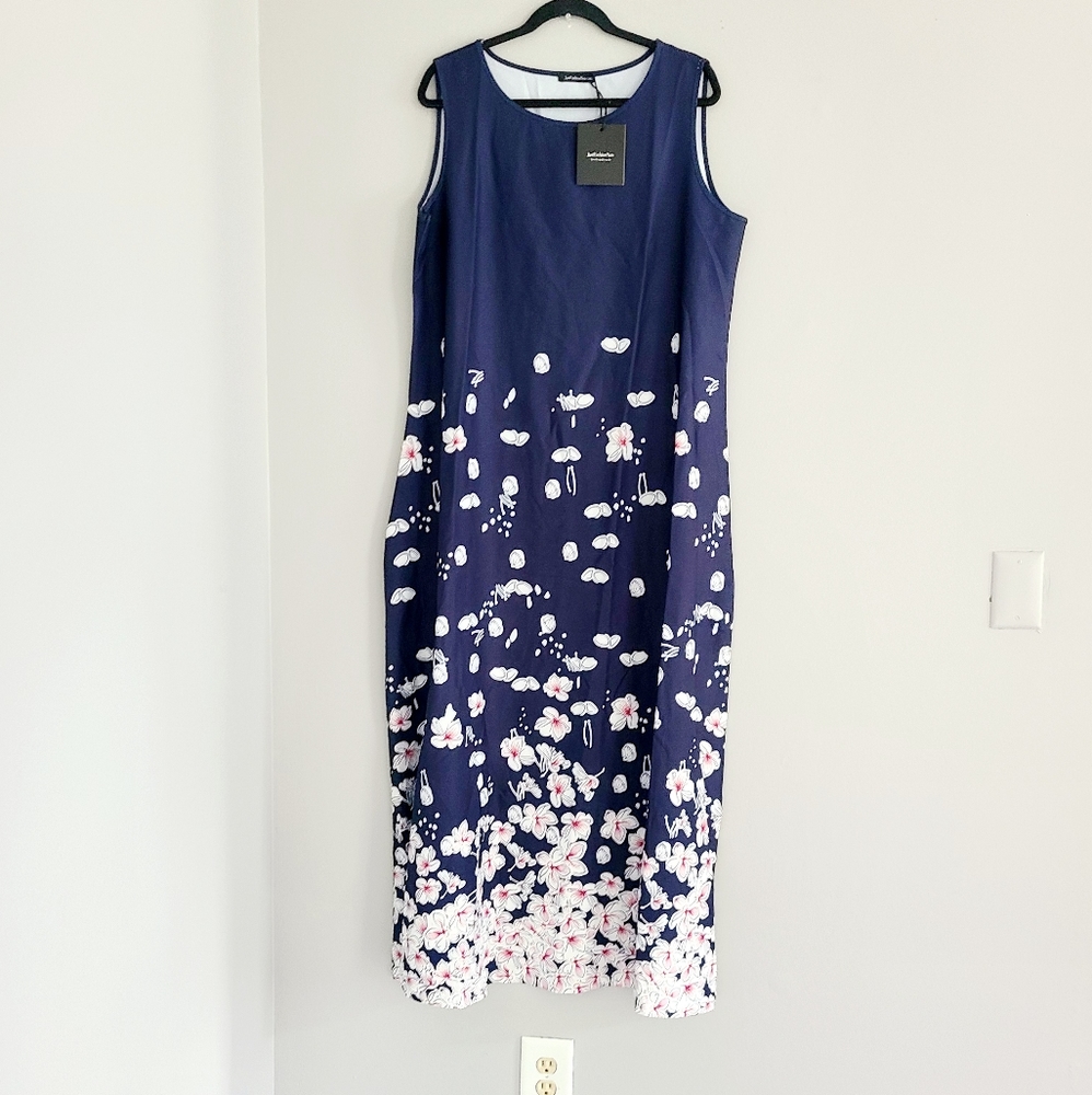 Just Fashion Now Blue Floral Maxi Dress 2XL